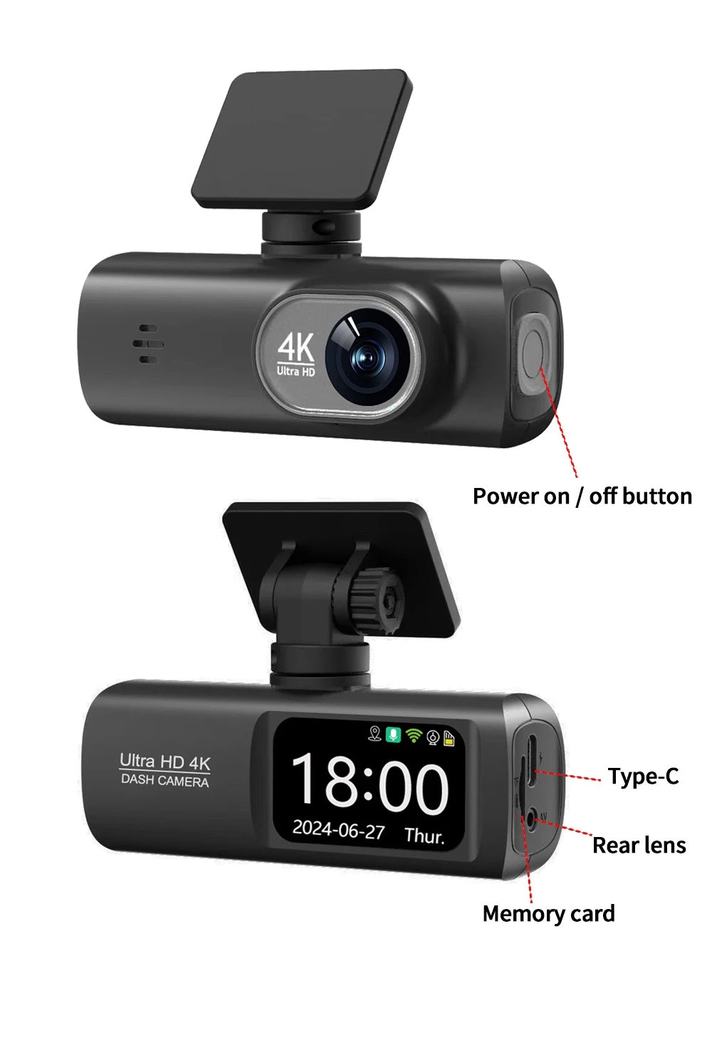 Dash Cam UHD 4K